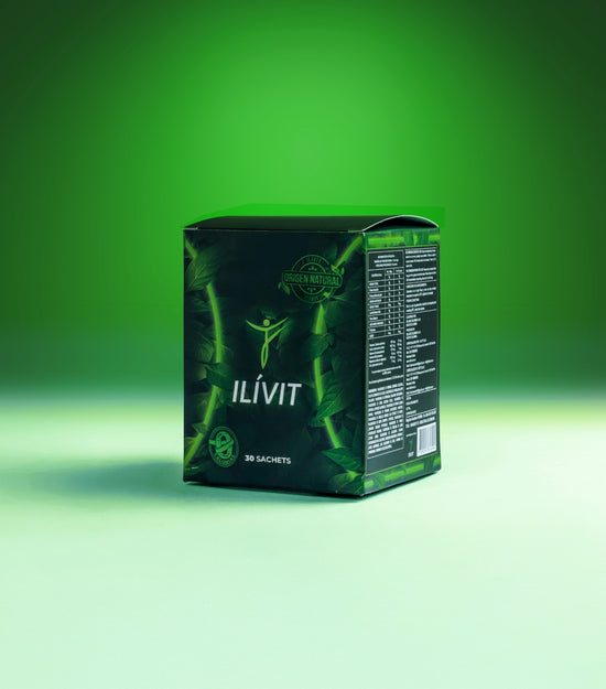 Green ILIVIT packaging on a green background